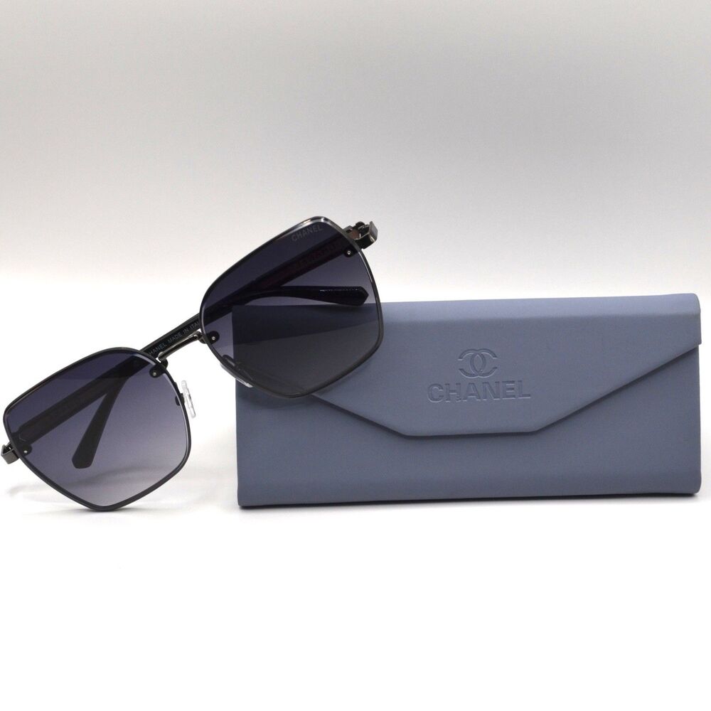 Chanel Women’s Gradient Sunglasses | Black/Brown | 58-18-140 | Italy | New - Picture 11 of 13